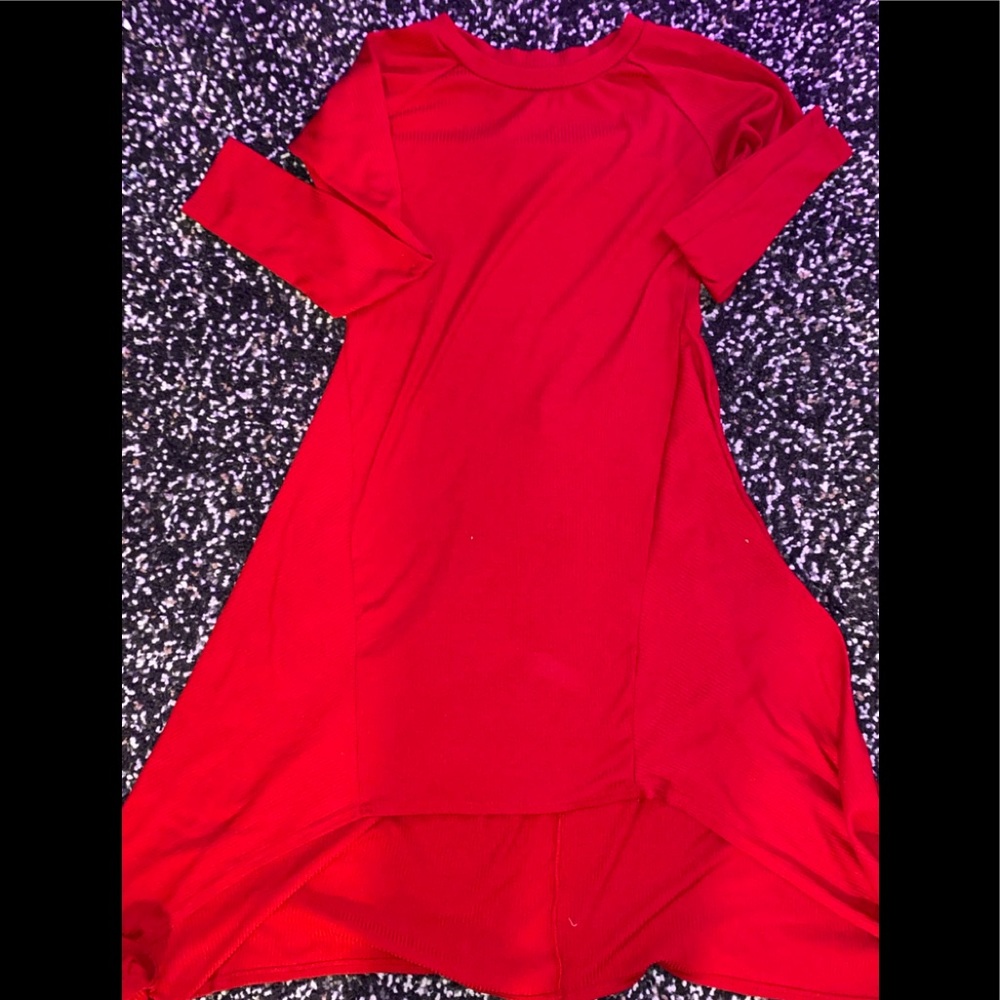 Red medium dress high low